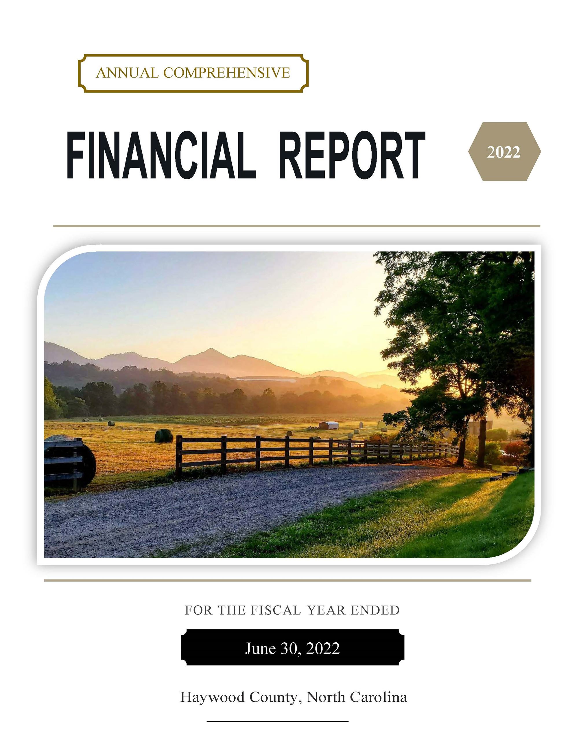 Haywood County 2022 Audit Cover Page Opens in new window