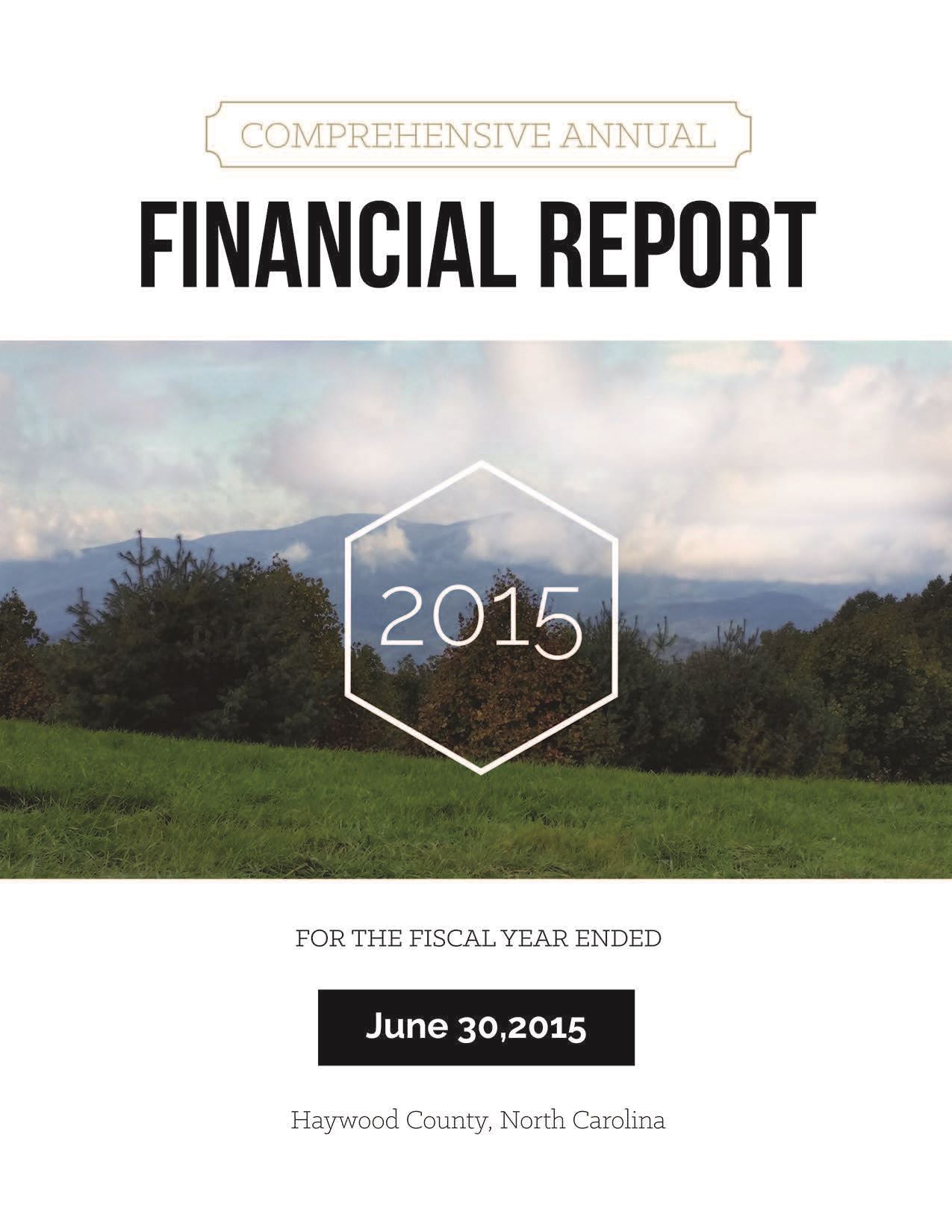 Comprehensive Annual Financial Report 2015 Cover Opens in new window